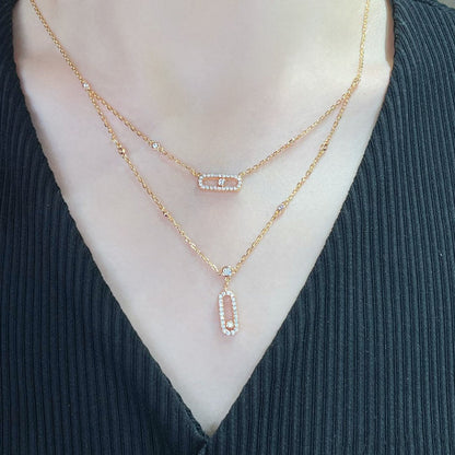 [⭐Seralia]MOVE 2 ROW DIAMOND NECKLACE