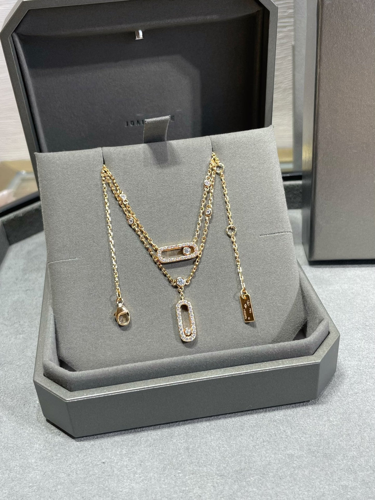 [⭐Seralia]MOVE 2 ROW DIAMOND NECKLACE