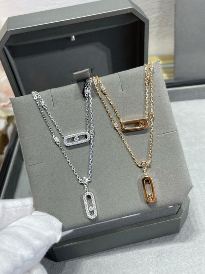 [⭐Seralia]MOVE 2 ROW DIAMOND NECKLACE