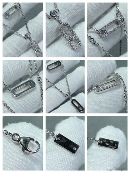 [⭐Seralia]MOVE 2 ROW DIAMOND NECKLACE