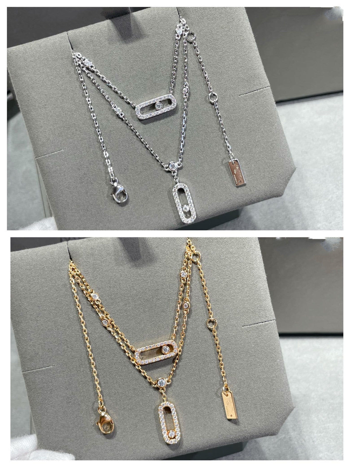 [⭐Seralia]MOVE 2 ROW DIAMOND NECKLACE