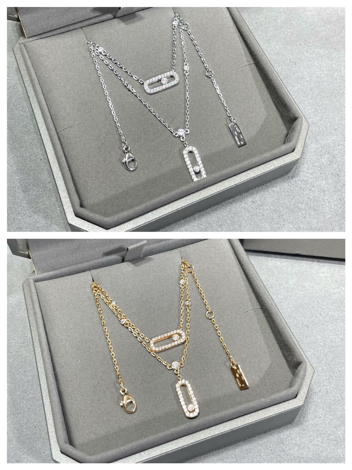 [⭐Seralia]MOVE 2 ROW DIAMOND NECKLACE