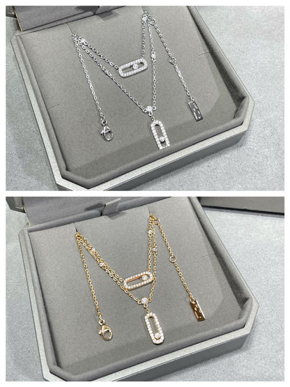 [⭐Seralia]MOVE 2 ROW DIAMOND NECKLACE