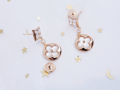 [⭐Seralia]STAR AND SUN PINK GOLD MOP DROP EARRINGS