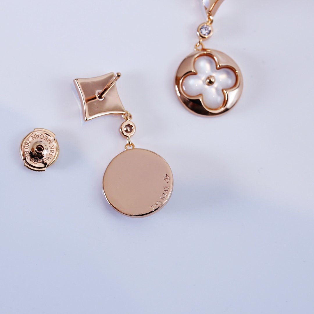 [⭐Seralia]STAR AND SUN PINK GOLD MOP DROP EARRINGS