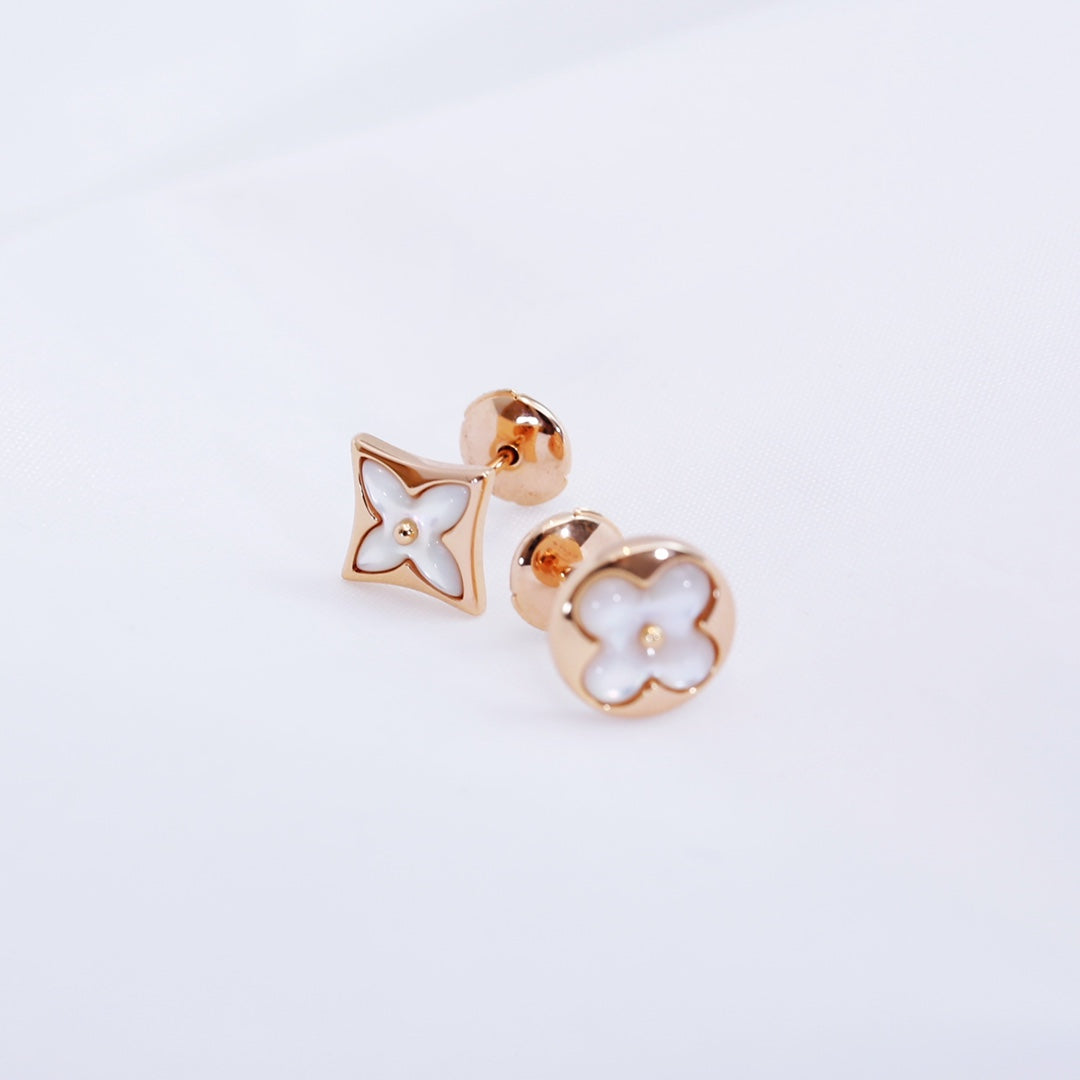 [⭐Seralia]STAR AND SUN PINK GOLD MOP STUD EARRINGS