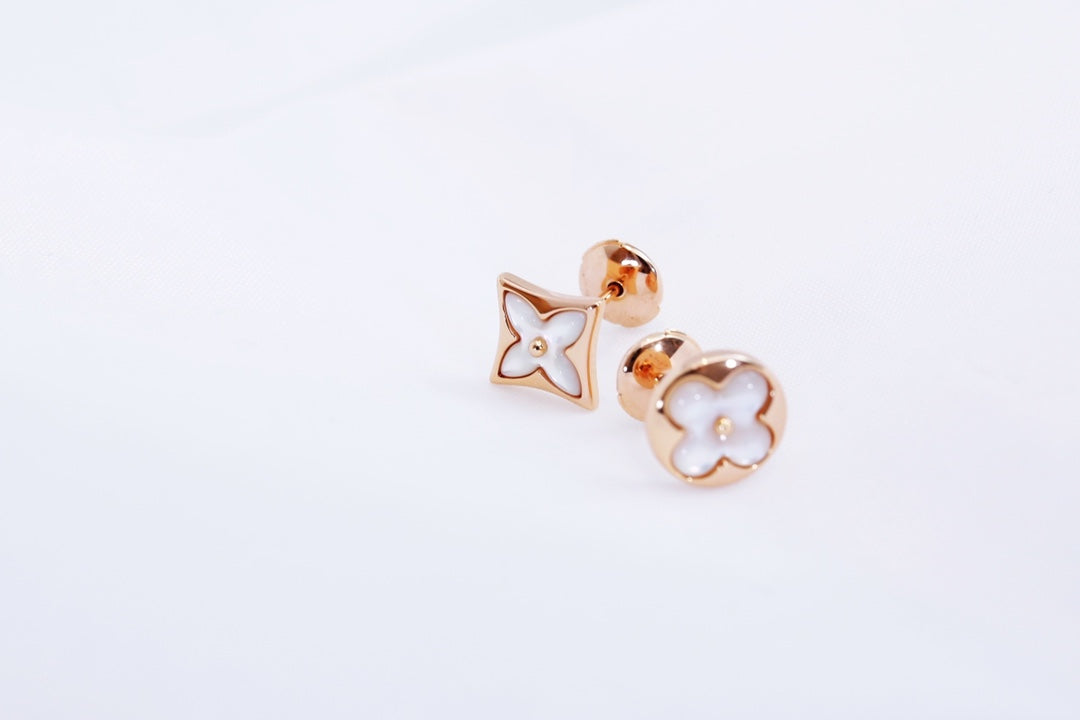 [⭐Seralia]STAR AND SUN PINK GOLD MOP STUD EARRINGS