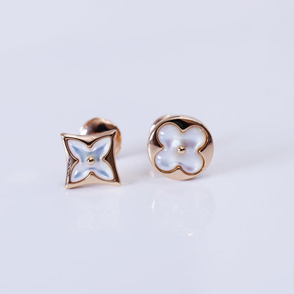 [⭐Seralia]STAR AND SUN PINK GOLD MOP STUD EARRINGS