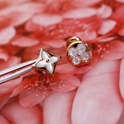[⭐Seralia]STAR AND SUN PINK GOLD MOP STUD EARRINGS