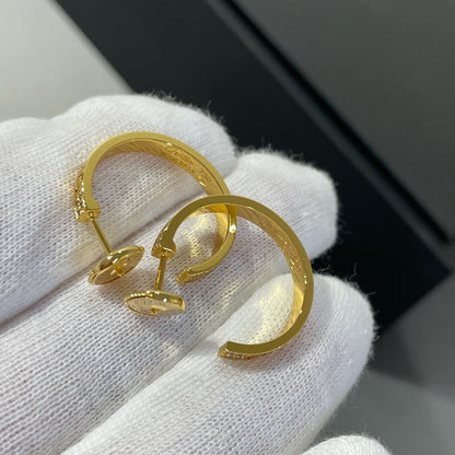 [⭐Seralia]LOVE DIAMOND GOLD HOOP EARRINGS