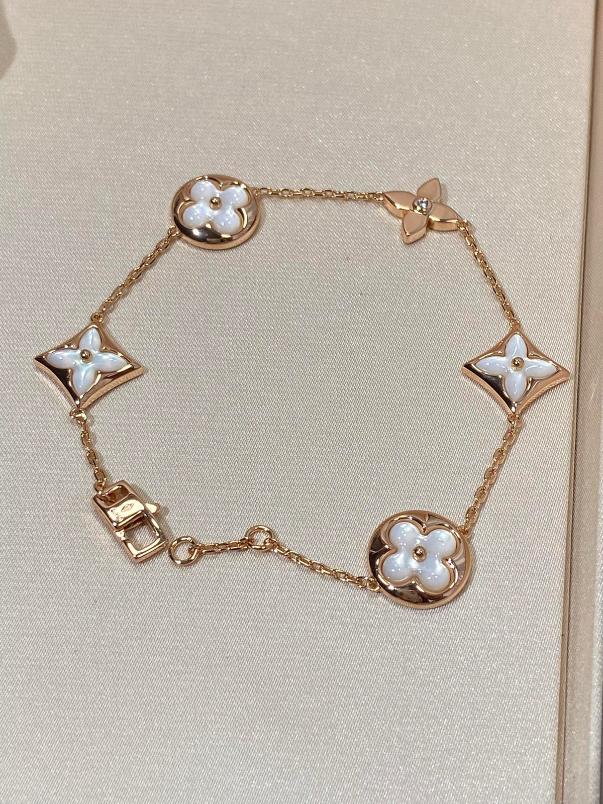 [⭐Seralia]STAR AND SUN 5 MOTIF MOP PINK GOLD BRACELET