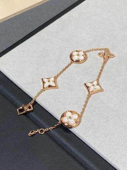 [⭐Seralia]STAR AND SUN 5 MOTIF MOP PINK GOLD BRACELET