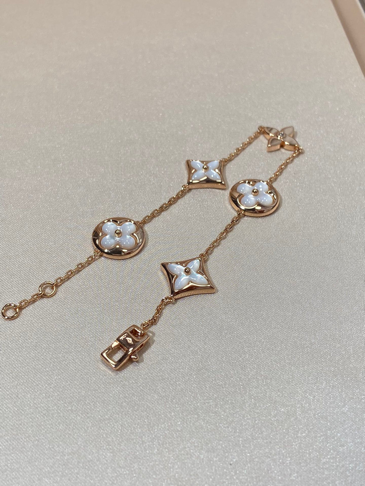 [⭐Seralia]STAR AND SUN 5 MOTIF MOP PINK GOLD BRACELET