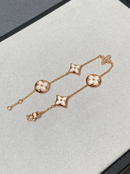 [⭐Seralia]STAR AND SUN 5 MOTIF MOP PINK GOLD BRACELET