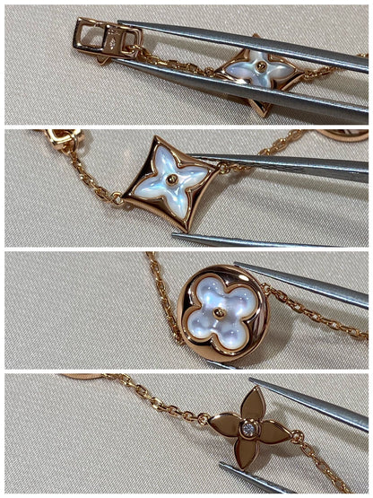 [⭐Seralia]STAR AND SUN 5 MOTIF MOP PINK GOLD BRACELET