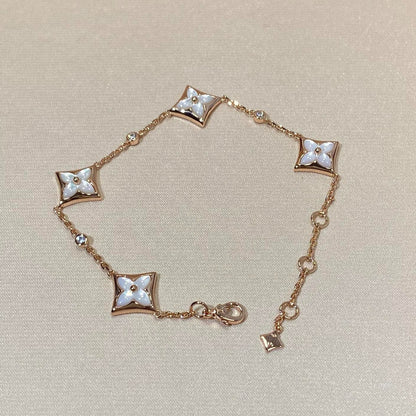 [⭐Seralia]STAR 4 MOTIF MOP DIAMOND PINK GOLD BRACELET