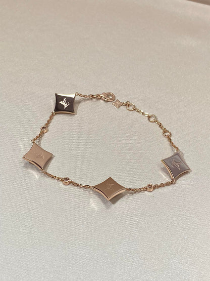 [⭐Seralia]STAR 4 MOTIF MOP DIAMOND PINK GOLD BRACELET