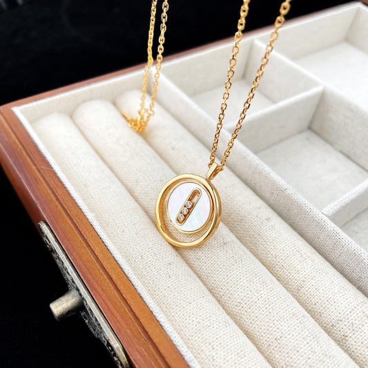 [⭐Seralia]Demo MOVE MOP PINK GOLD NECKLACE