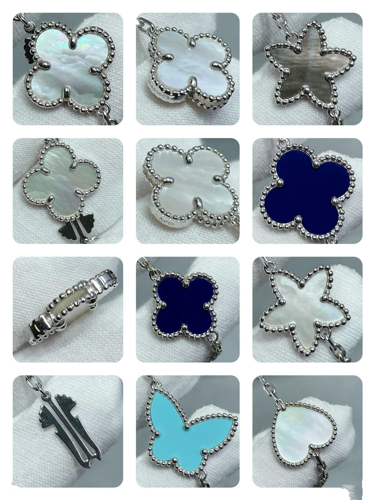 [⭐Seralia]LUCKY CLOVER SILVER 11 MOTIF NECKLACE