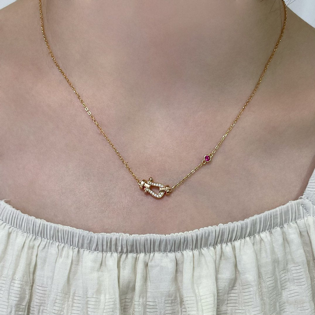 [⭐Seralia]FORCE 10 DIAMOND PINK GOLD NECKLACE