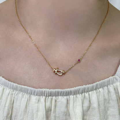 [⭐Seralia]FORCE 10 DIAMOND PINK GOLD NECKLACE