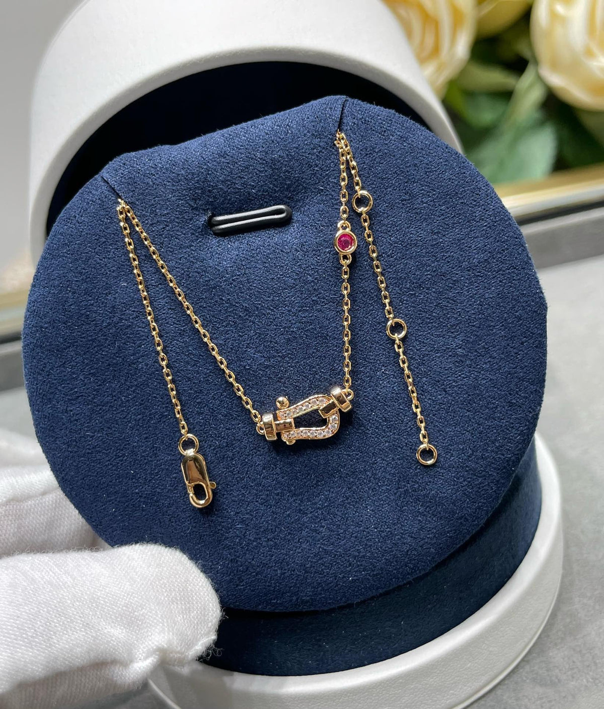 [⭐Seralia]FORCE 10 DIAMOND PINK GOLD NECKLACE