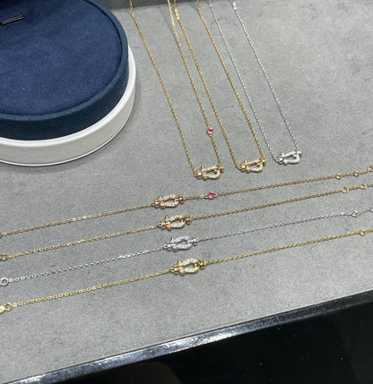 [⭐Seralia]FORCE 10 DIAMOND PINK GOLD NECKLACE