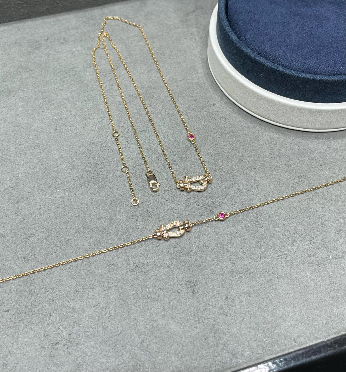 [⭐Seralia]FORCE 10 DIAMOND PINK GOLD NECKLACE