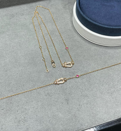 [⭐Seralia]FORCE 10 DIAMOND PINK GOLD NECKLACE