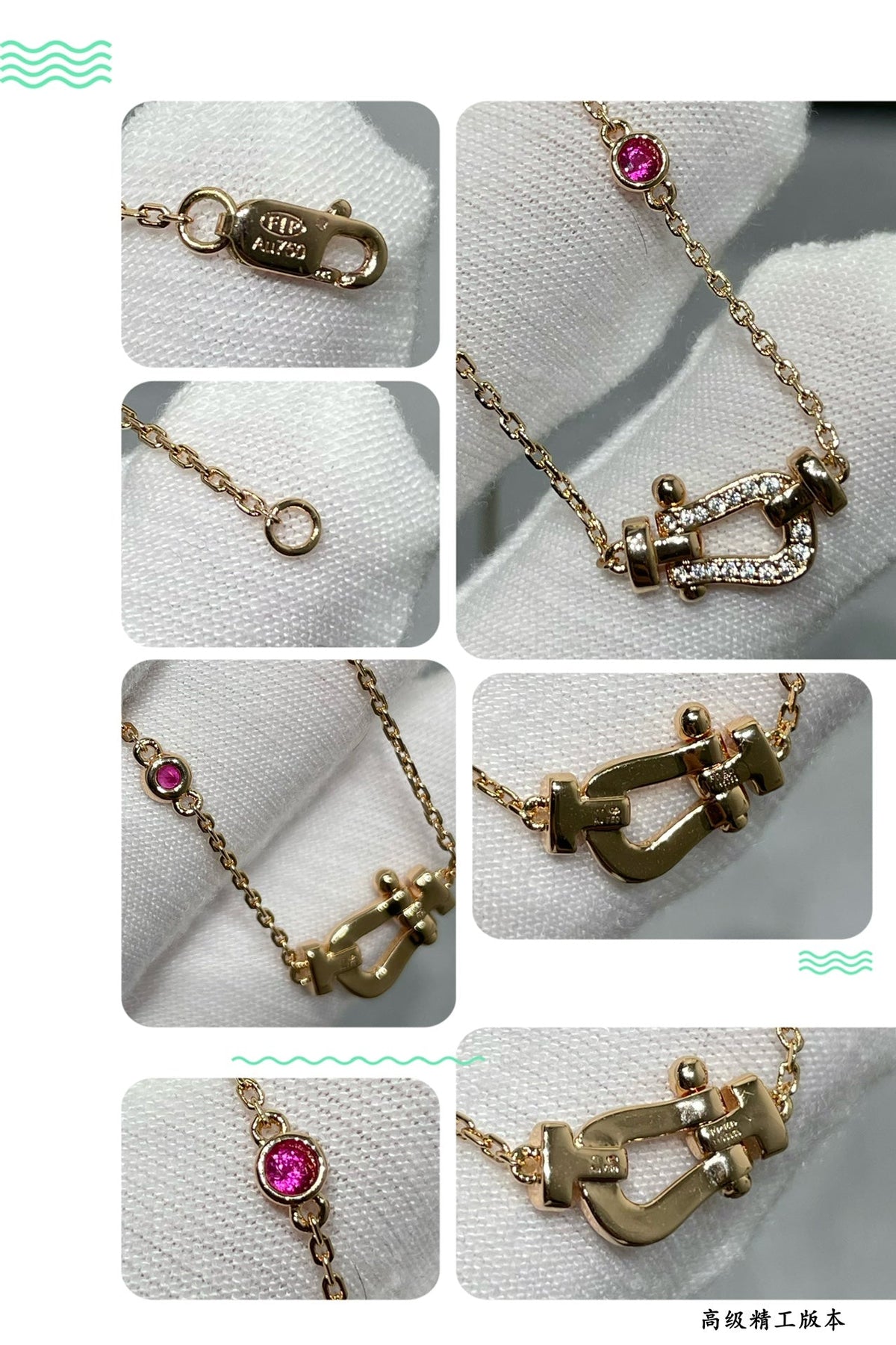 [⭐Seralia]FORCE 10 DIAMOND PINK GOLD NECKLACE