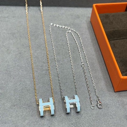 [⭐Seralia]POP H SKY BLUE NECKLACE