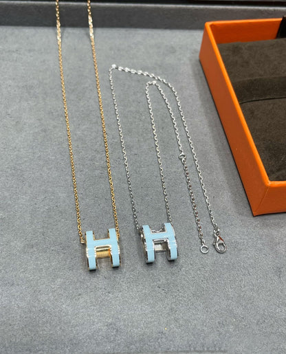 [⭐Seralia]POP H SKY BLUE NECKLACE