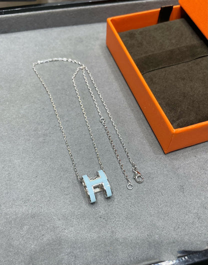 [⭐Seralia]POP H SKY BLUE NECKLACE
