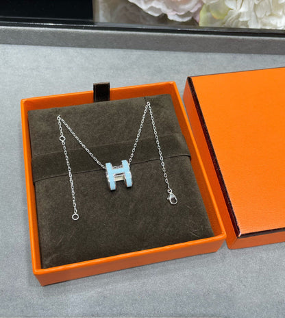 [⭐Seralia]POP H SKY BLUE NECKLACE