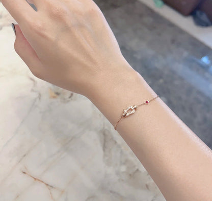 [⭐Seralia]FORCE 10 DIAMOND CHAIN LINK PINK GOLD BRACELET