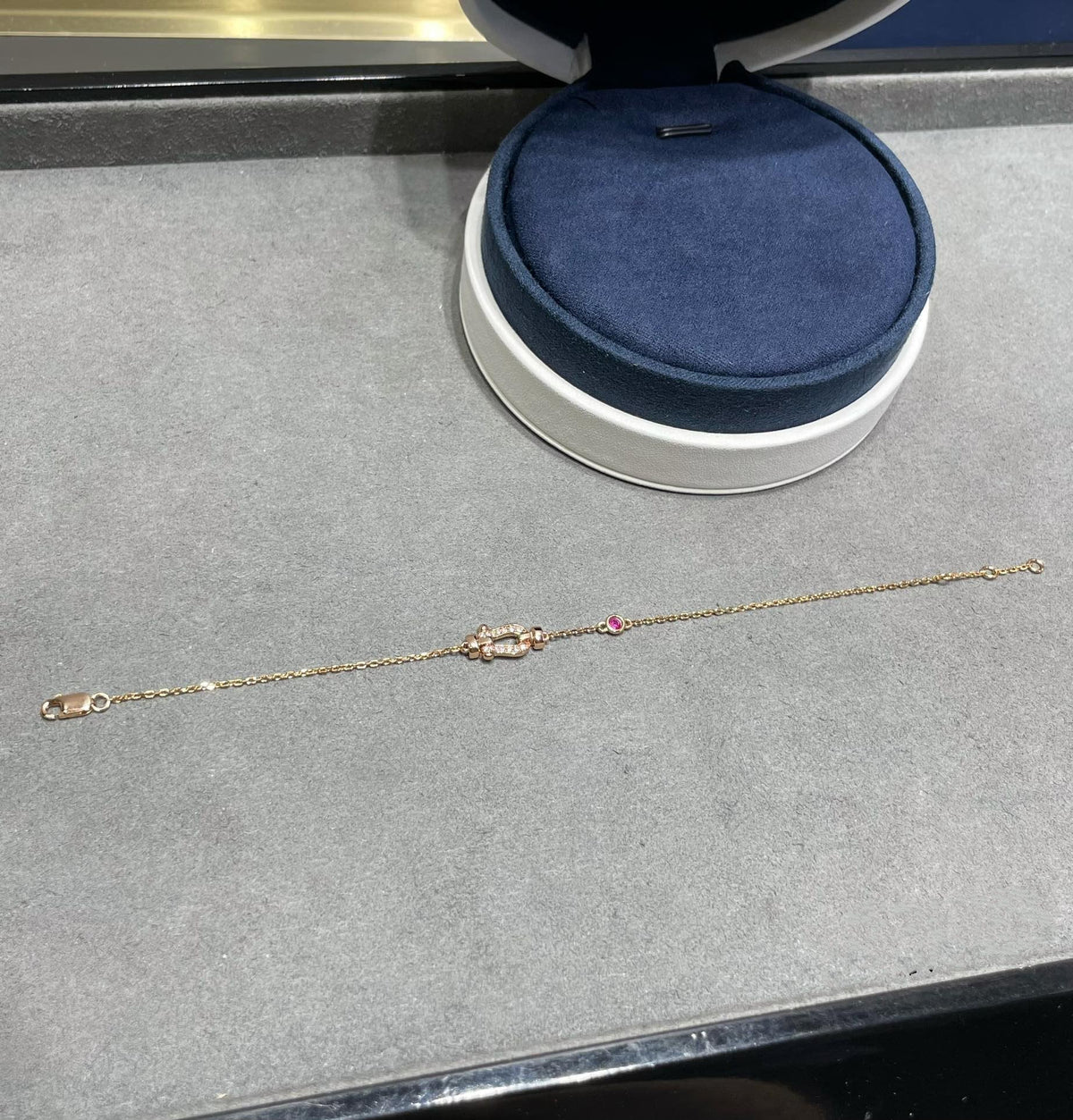 [⭐Seralia]FORCE 10 DIAMOND CHAIN LINK PINK GOLD BRACELET