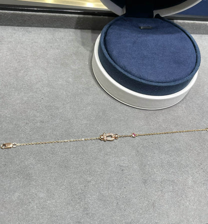 [⭐Seralia]FORCE 10 DIAMOND CHAIN LINK PINK GOLD BRACELET