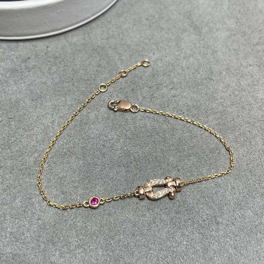 [⭐Seralia]FORCE 10 DIAMOND CHAIN LINK PINK GOLD BRACELET