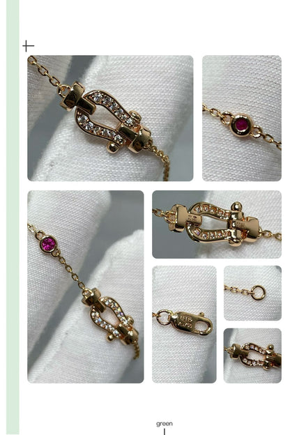 [⭐Seralia]FORCE 10 DIAMOND CHAIN LINK PINK GOLD BRACELET