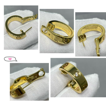 [⭐Seralia]LOVE 5.5MM 1 DIAMOND EARRINGS