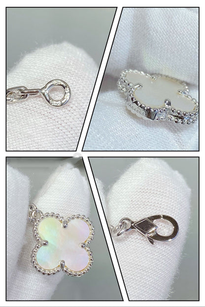 [⭐Seralia]CLOVER 5 MOTIF WHITE MOP SILVER BRACELET