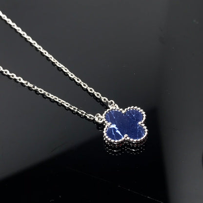 [⭐Seralia]CLOVER PIETERSITE SILVER LONG NECKLACE