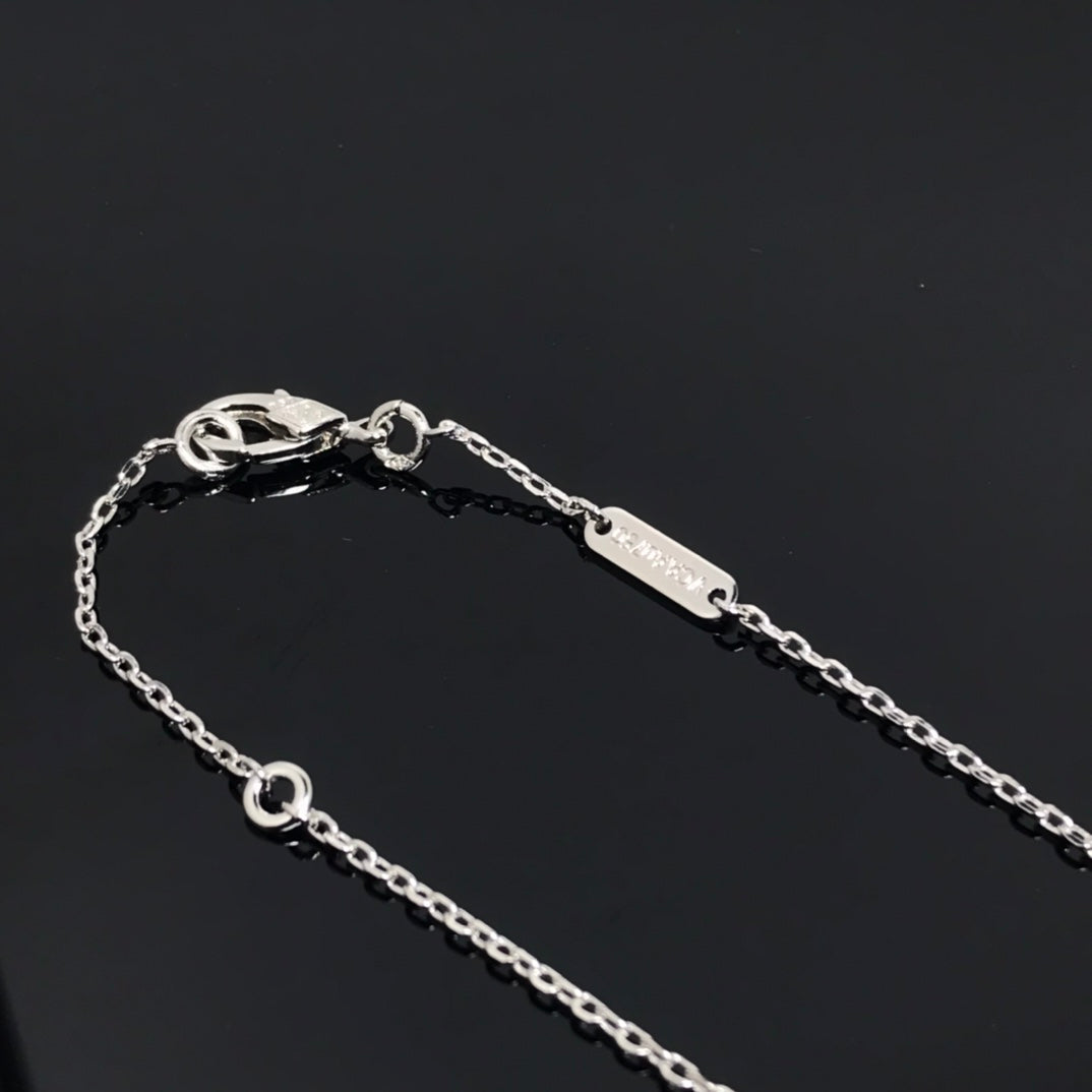 [⭐Seralia]CLOVER PIETERSITE SILVER LONG NECKLACE