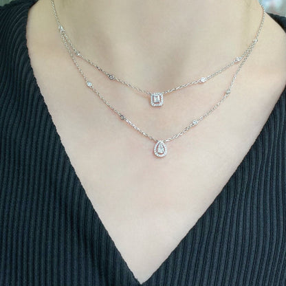[⭐Seralia]MY TWIN 2 ROW DIAMOND NECKLACE