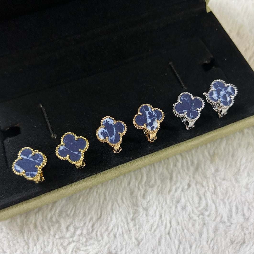 [⭐Seralia]CLOVER PIETERSITE MEDIUM STUD EARRINGS