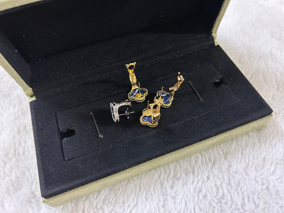 [⭐Seralia]CLOVER PIETERSITE MEDIUM STUD EARRINGS