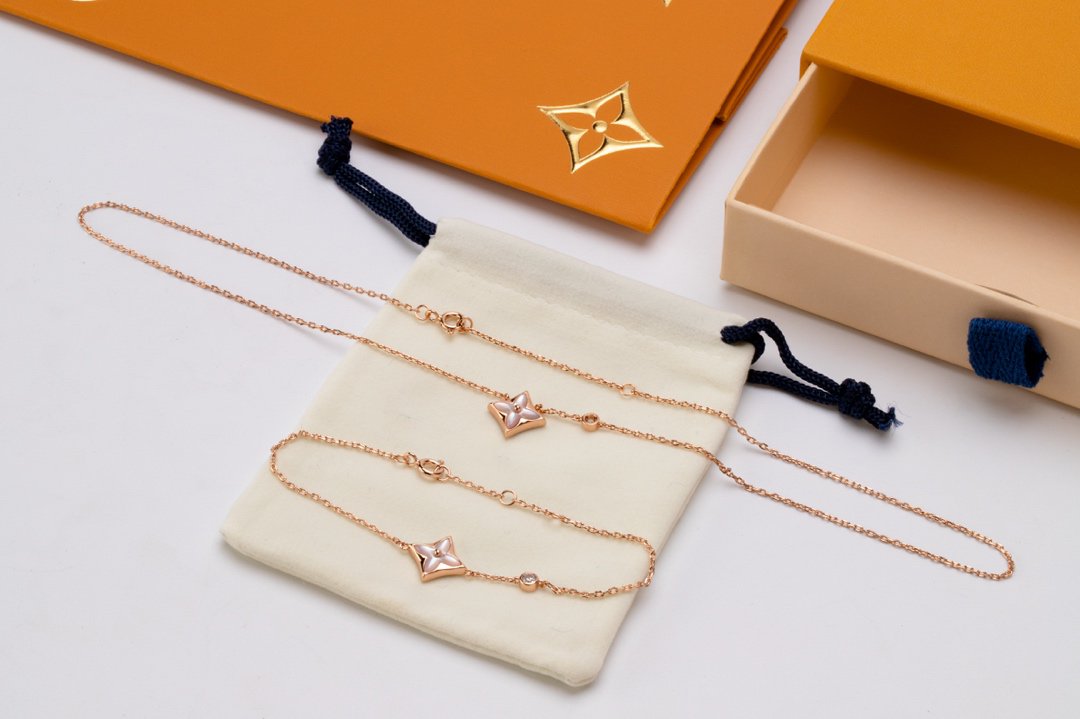 [⭐Seralia]STAR PINK MOP 1 DIAMOND PINK GOLD NECKLACE