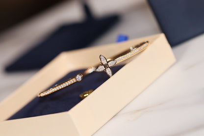 [⭐Seralia]IDYLLE GOLD OPEN BRACELET DIAMOND PAVED