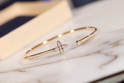 [⭐Seralia]IDYLLE GOLD OPEN BRACELET DIAMOND PAVED