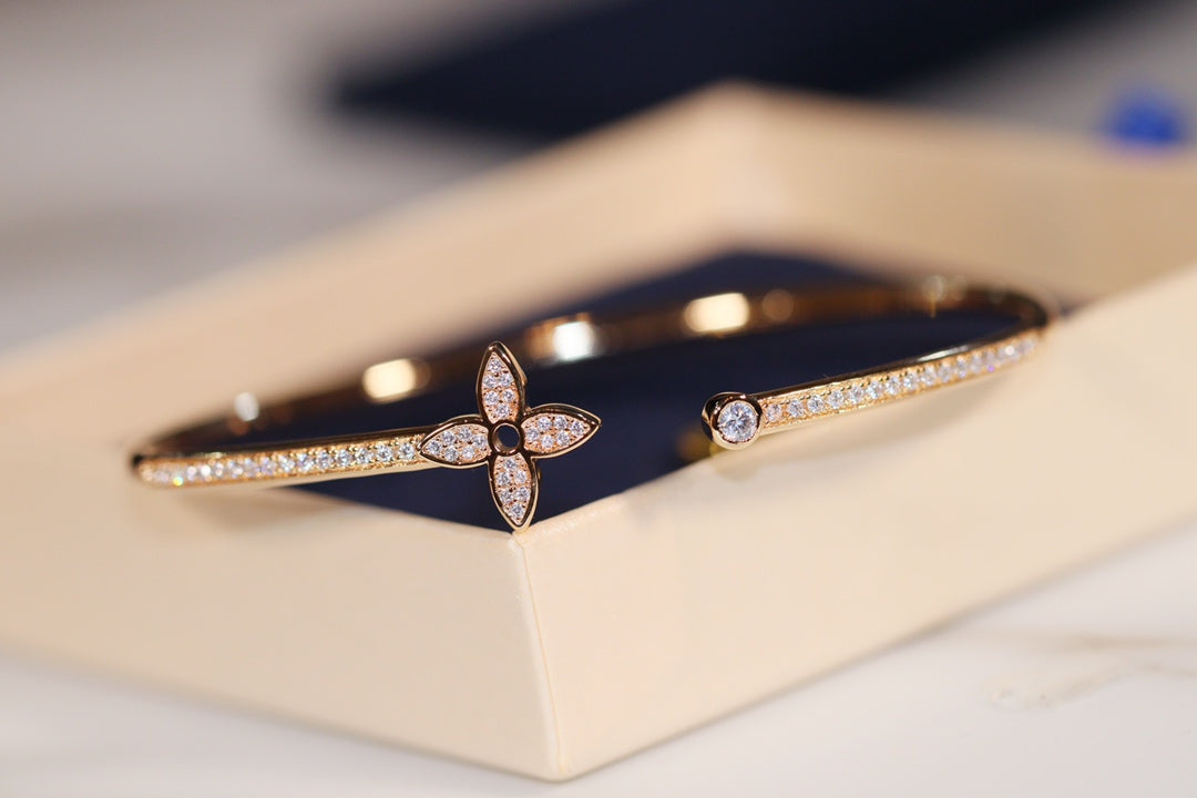 [⭐Seralia]IDYLLE GOLD OPEN BRACELET DIAMOND PAVED